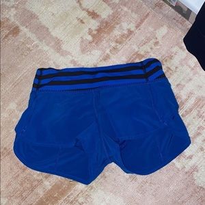 Blue Lululemon Speed Up Shorts